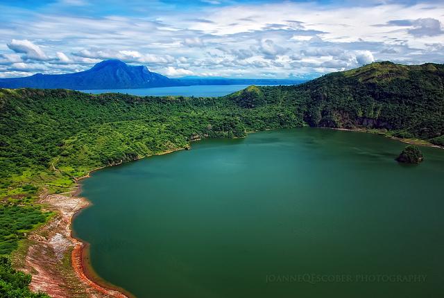 Water inside the taal volcano's crater.